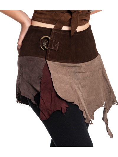 Trollfelsen Falkenwacht Fetzenrock Karya Midi Rustikal Rotbraun _1_